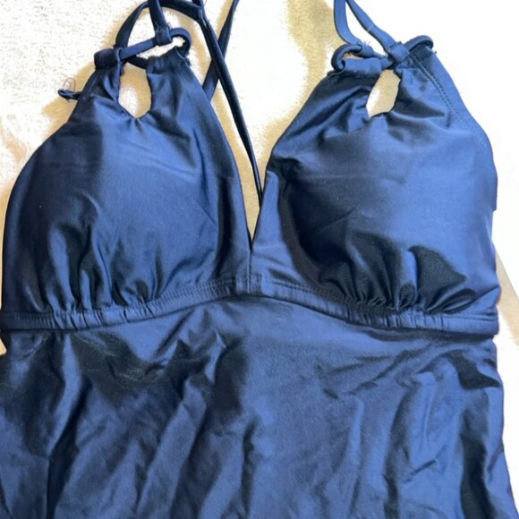 NWT Time‎ and Tru Missy Small (4-6) Rich Black Tankini Swim Top (Q) - Picture 3 of 5